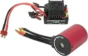 S3650 2300V Brushless Motor and 60A ESC Combo Kit High Performance Waterproof Durable Aluminum Alloy Copper Material for 1/10 RC Remote Control Cars Red Black