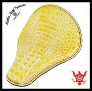 12x13" USA Made Albino Alligator Spring Seat Sportster Dyna Harley Chopper Honda