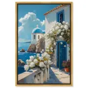Home and Oceanview Canvas Coastal Wall Art, Gold Frame, 16" x 24"