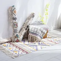在飛比找Yahoo!奇摩拍賣優惠-米可家飾~印度土耳其民族風手工編織流蘇地墊沙發巾飄窗墊床邊地