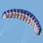 Outdoor Dual Line Stunt Parafoil Fun Large Beach Kite with Control Bar (Blue) AU