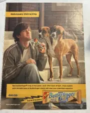Butterfinger Crisp 2 Headed Dog Magazine Print Ad 2005 Advertisement