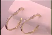 1/8CT-Diamond FASHION HIGH HOOPS EARRING