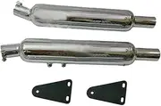 AEspares Compatible With Royal Enfield Twins Interceptor 650 cc Exhaust Muffler Silencer Pair