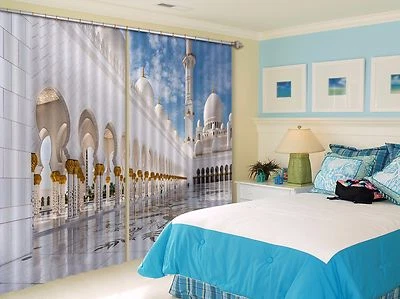3D Palace sea 7 Blockout Photo Curtain Printing Curtains Drapes Fabric Window AU