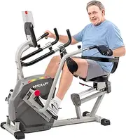 by Innova RCT2025 Recumbent Bike Cross Trainer for Fitness with Swivel Seat & Leg Harness, White/Gray/Black
