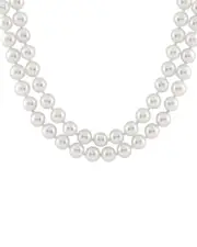 Splendid Pearls Silver 7-8mm Shell Pearl Necklace