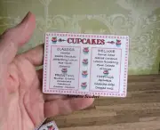 CUPCAKE MENU BOARD ~ DOLLGHOUSE MINIATURES
