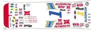#1 Norm Nelson - Roger McCluskey Plymouth Superbird 1/32nd Scale Slot Car Decals