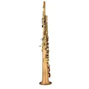 Professional B-flat Straight Tube Soprano Saxophone Instrument Antique Brushed
