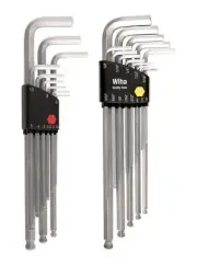 Wiha 66993 Inch and Metric Ball End Hex L-Key Sets, 2-Pack, Black