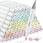 Ohuhu Pastel Markers Alcohol Based -96 Pastel Colors of Sweetness & Blossoming - Double Tipped Art Alcohol Markers for Artist Adults' Coloring Illustration - Brush & Fine - Honolulu B