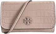 [Tory Burch] Women's Thea Embossed Flat Wallet Crossbody Bag With Flat Wallet (Clay Pink), Clay Pink, Wallet