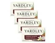 Yardley London Moisturizing Bath Bar Creamy Coconut 4oz. - Pack of 4