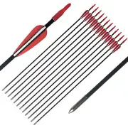 12x 27" Fiberglass Arrows upto 30LB For Kid Practice Target Recurve Compound Bow