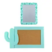 Magnetic Locker Organizer Accessories Cactus Mirror and Corkboard