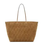Fendi Roll FF Jacquard Large Tote Bag One size light brown