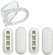 Toilet WC Seat Buffer Set Toilet Seat Bumper Noise Dampening Bumpers Gasket Toilet Seat Buffer Set Universal Toilet Bumper Replacement Cushioning Pads (White)