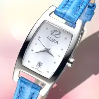 在飛比找momo購物網優惠-【ALBA】雅柏手錶 純粹經典銀白面藍皮帶女錶/AH7K39