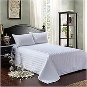 KUSQDT Cotton Line Solid Color Bedspread Bed Runner Throw Home Hotel Bedroom Bedding Decor Bed Protector Bed Cover 3-Piece Comforter Set Sheets(Flat Bed Sheet,210x270CM)