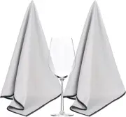 Sinland Microfiber Glass Polishing Cloths Lint -Free Drying Towels for Wine G...