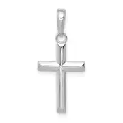 14K White Gold Small Cross Pendant