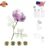Elegant X-Ray Pink Rose Tempered Glass Wall Art - Glossy Finish, Ready to Hang