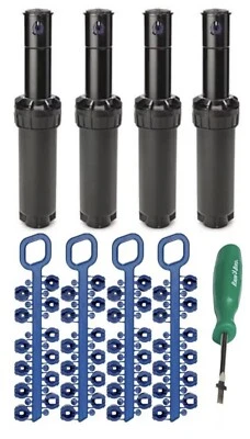 Rain Bird 5000 Series Rotor Sprinkler Heads bundle Nozzles & Adjustment Tool 4”