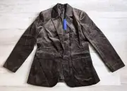 New Elie Tahari Velvet Cotton Blend Blazer Jacket Size 14 Brown Coffee NWT