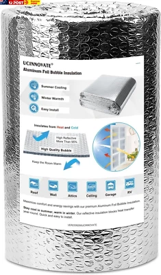 0.5Mx3M Reflective Insulation Roll, Double Side Thermal Aluminum Foil Insulation