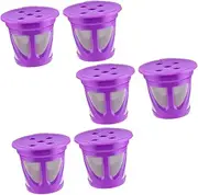 MUSISALY Coffee Capsules 6pcs Reusable Filters Stainless Steel Plastic Perfect for