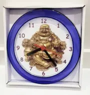 Gold Buddha Lucky 7" Purple novelty wall/desk Clock Brand new