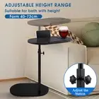 Bamboo Black Bath Tub Caddy C Shape Side End Table Height Adjustable Coffee Tray