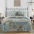 Cotton Patchwork Quilt Set Bedspread King Size Bedding - Reversible Breathabl...