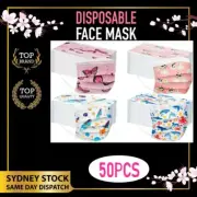 50PCS Children Printed Masks 3 Layer Meltblown Filter Comfortable Face Mask
