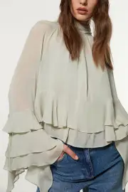 Tall Drama Kimono Viscose Georgette Woven Blouse