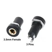 10pcs 3.5mm Audio Female Socket 3 Pole Stereo Solder Panel Mount Nuts Connectors