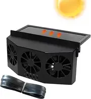 Small Car Exhaust Fan - Portable Car Window Vent Fan | Radiator Fan Ventilation | Quiet 3-Outlet Solar Exhaust Fan | Multifunctional Exhaust Fan For Suv, Truck, Car Window Fan With 1600mah Battery For