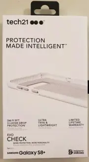 New Tech21 Samsung Galaxy S8+ Evo Check Clear & White Case