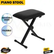 Alpha Piano Stool Adjustable Height Keyboard Seat Portable Bench Chair Black AUS