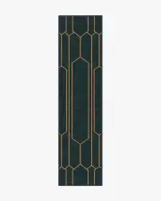 75' x 305' | Machine Washable Runner Rug | Kid & Pet Friendly | Indoor Rug | Bryant Marine Blue & Gold Flatwoven Rug by The Hiltons | Ruggable
