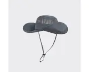 Men Women Sun Hat Outdoor Mesh Wide Brim Cap Foldable Fishing Hats - Grey