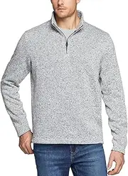 [TSLA] Men's Quarter Zip Thermal Pullover Shirts, Winter Fleece Lined Lightweight Running Sweatshirt
