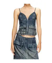 Top in gradient fluid denim XXS,S,XS,L,M dark blue
