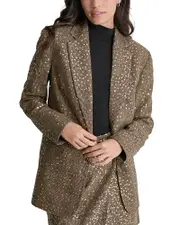 Dkny Plaid Sequin Blazer