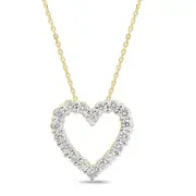 Bevilles Heart Slider Necklace with 1/2ct of Laboratory Grown Diamonds in 9ct Yellow Gold