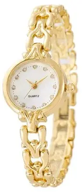 Women Gold Bracelet Wrist watchs Minimalist Diamond watchs Stainless Steel Qu...