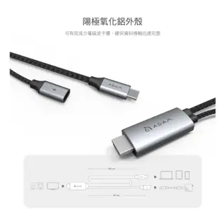 ADAM｜CASA H180 USB−C to 4K 60Hz HDMI 轉接線含PD 100W