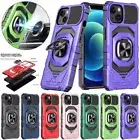 For iPhone 16 15 14 13 12 11 Pro Max X SE 876+ Shockproof Ring Stand Case Cover