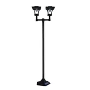 Deluxe Outdoor Solar Lights Garden Lamp Post with Double Lamp